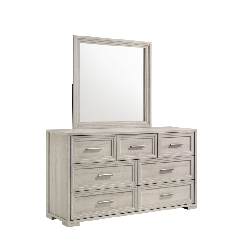 Colorado Modern Style Queen 5Pc Wood LED Bedroom Set in Rustic Natural