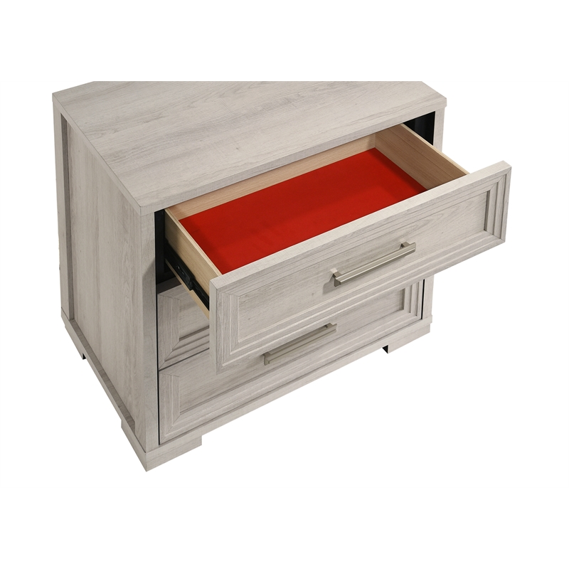 Colorado Modern Style King 4Pc Wood LED Bedroom Set in Rustic Natural