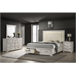 Colorado Modern Style King 4Pc Wood LED Bedroom Set in Rustic Natural