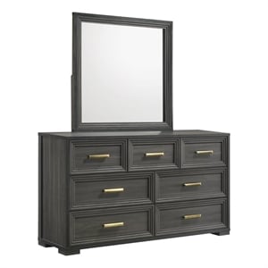 Colorado Modern Style Wood Dresser with Storage Drawers in Charcoal