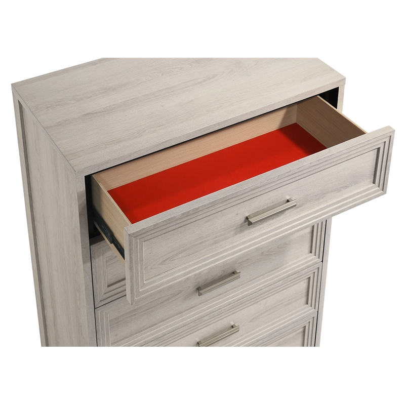 Colorado Modern Style Tall Wood Chest with Storage in Rustic Natural