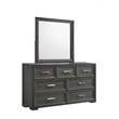 Colorado Modern Style Wood Bedroom Mirror in Charcoal