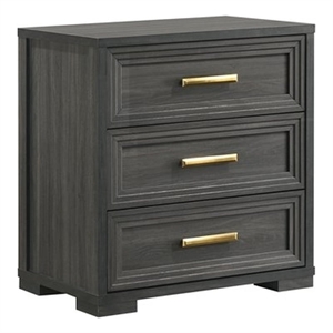 Colorado Modern Style Wood Nightstand with Storage in Charcoal