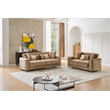 Lisa 2Pc Sofa and Loveseat Set in Copper with Birch Wood