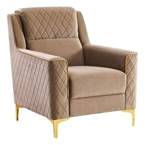Lisa Modern Accent Chair in Copper with Birch Wood Frame
