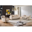 Lisa 3Pc Sofa Loveseat and Chair Set in Ivory Wood Frame