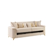 Lisa 3Pc Sofa Loveseat and Chair Set in Ivory Wood Frame