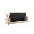 Lisa 3Pc Sofa Loveseat and Chair Set in Ivory Wood Frame
