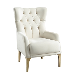 Lippa Modern Accent Chair with Gold Legs in White