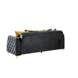 Lippa Modern 3-Seat Sofa Sleeper with Storage and Gold Legs in Black
