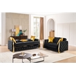 Lippa Modern 2Pc Sofa and Loveseat Sleeper Set with Storage in Black