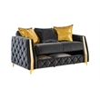 Lippa Modern 2Pc Sofa and Loveseat Sleeper Set with Storage in Black