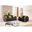 Lippa Modern 2Pc Sofa and Loveseat Sleeper Set with Storage in Black