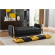 Lippa Modern 2Pc Sofa and Loveseat Sleeper Set with Storage in Black