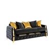 Lippa Modern 2Pc Sofa and Loveseat Sleeper Set with Storage in Black