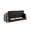 Lippa Modern 2Pc Sofa and Loveseat Sleeper Set with Storage in Black