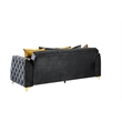 Lippa Modern 2Pc Sofa and Loveseat Sleeper Set with Storage in Black