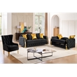 Lippa Modern 3Pc Sofa and Loveseat Sleeper Set with Storage in Black