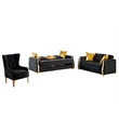 Lippa Modern 3Pc Sofa and Loveseat Sleeper Set with Storage in Black