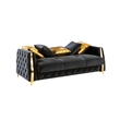 Lippa Modern 3Pc Sofa and Loveseat Sleeper Set with Storage in Black