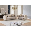 Lippa Modern 2Pc Sofa and Loveseat Sleeper Set with Storage in Taupe