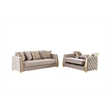 Lippa Modern 2Pc Sofa and Loveseat Sleeper Set with Storage in Taupe