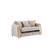 Lippa Modern 2Pc Sofa and Loveseat Sleeper Set with Storage in Taupe
