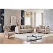 Lippa Modern 3Pc Sofa and Loveseat Sleeper Set with Storage in Taupe