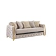 Lippa Modern 3Pc Sofa and Loveseat Sleeper Set with Storage in Taupe