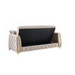 Lippa Modern 3Pc Sofa and Loveseat Sleeper Set with Storage in Taupe