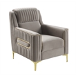 Ruby 3Pc Modern Upholstered Sofa Loveseat and Chair Set in Taupe