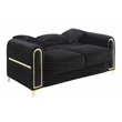 Ruby 3Pc Modern Upholstered Sofa Loveseat and Chair Set in Black