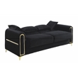 Ruby 3Pc Modern Upholstered Sofa Loveseat and Chair Set in Black