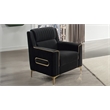 Ruby 3Pc Modern Upholstered Sofa Loveseat and Chair Set in Black