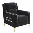 Ruby 3Pc Modern Upholstered Sofa Loveseat and Chair Set in Black