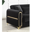 Ruby 3Pc Modern Upholstered Sofa Loveseat and Chair Set in Black