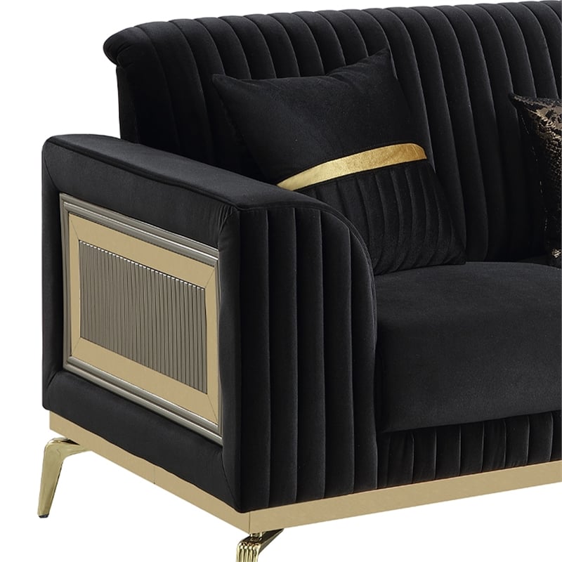 Antigua Contemporary Style Upholstery Sofa in Black