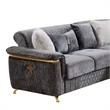 Argo Sectional made with Wood and Stainless Steel Base in Gray