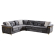 Argo Sectional made with Wood and Stainless Steel Base in Gray