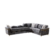 Argo Sectional made with Wood and Stainless Steel Base in Gray