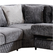 Argo Sectional made with Wood and Stainless Steel Base in Gray