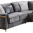 Argo Sectional made with Wood and Stainless Steel Base in Gray