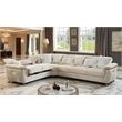 Argo Sectional made with Wood and Stainless Steel Base in Beige