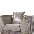 Cavalli Upholstery Diamond Pattern Chair Made with Wood in Gold accent and Taupe