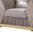 Cavalli Upholstery Diamond Pattern Chair Made with Wood in Gold accent and Taupe