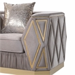 Cavalli Upholstery Diamond Pattern Chair Made with Wood in Gold accent and Taupe
