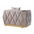 Cavalli Upholstery Diamond Pattern Chair Made with Wood in Gold accent and Taupe