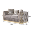 Cavalli Upholstery Diamond Pattern Loveseat Made with Wood in Taupe