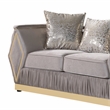 Cavalli Upholstery Diamond Pattern Loveseat Made with Wood in Taupe