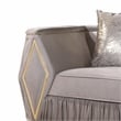 Cavalli Upholstery Diamond Pattern Sofa Made with Wood in Gold accent and Taupe
